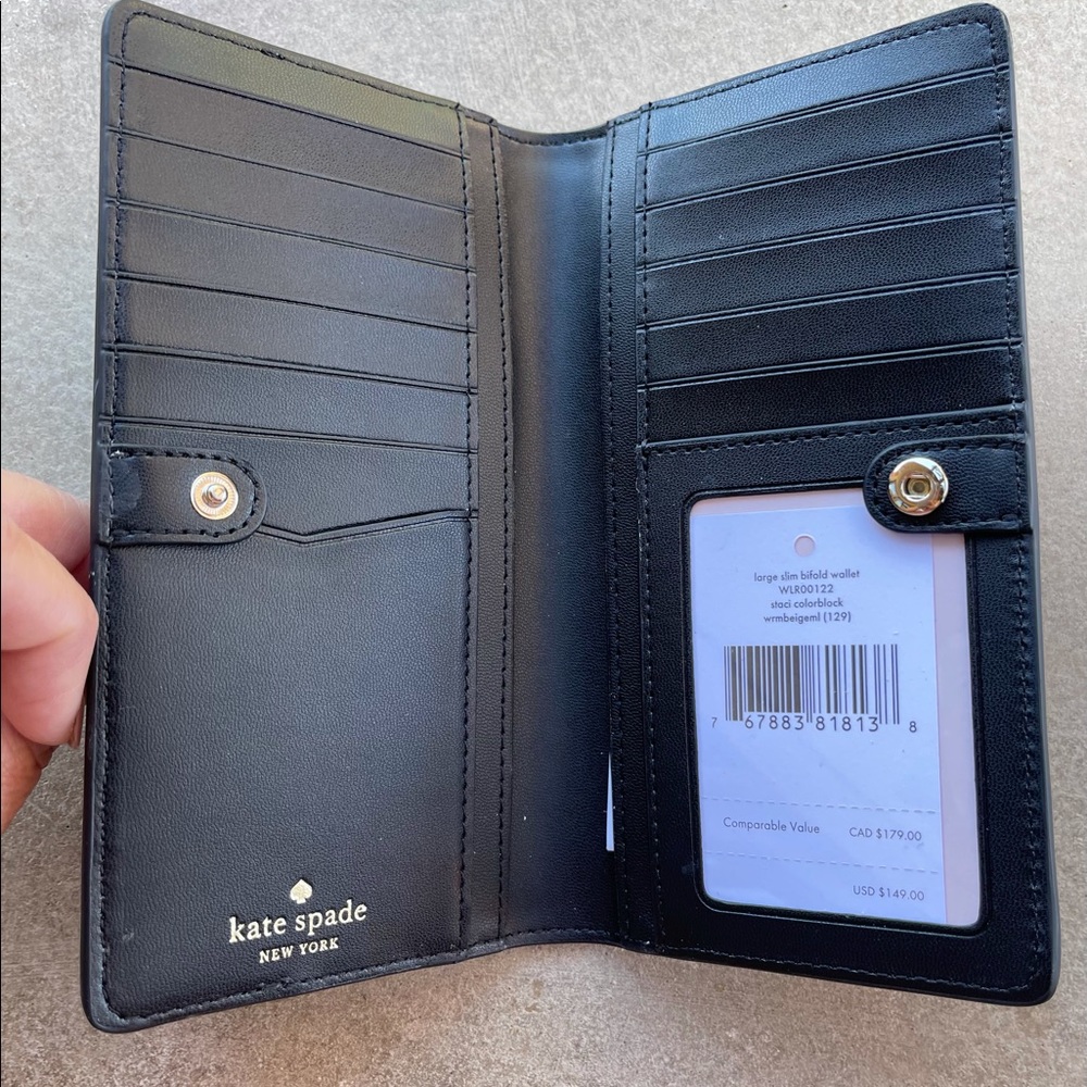 NWT Kate Spade Staci Colorblock Slim Bifold Wallet - Picture 5 of 10